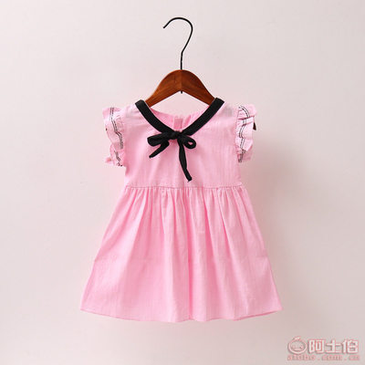【外貿(mào)2017新款女童連衣裙飛袖童裙純色棉麻蝴蝶結(jié)公主裙廠家直銷(xiāo)】南潯浩仔服飾商店 - 產(chǎn)品庫(kù)